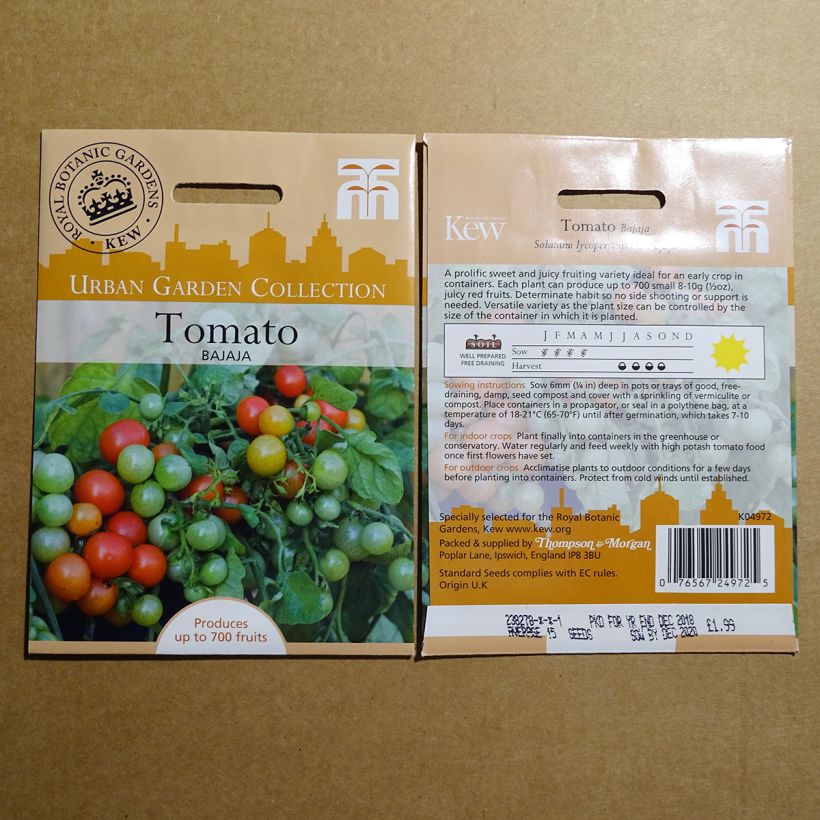 Example of Tomato Bajaja specimen as delivered