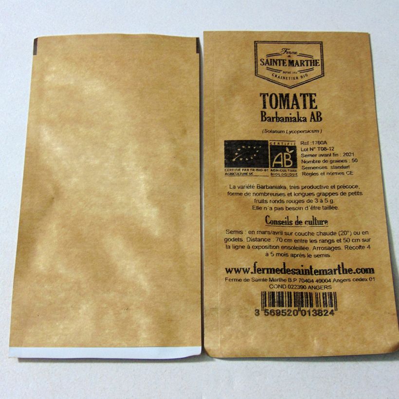 Example of Tomato Barbaniaka - Ferme de Sainte Marthe seeds per pack of 50 seeds specimen as delivered
