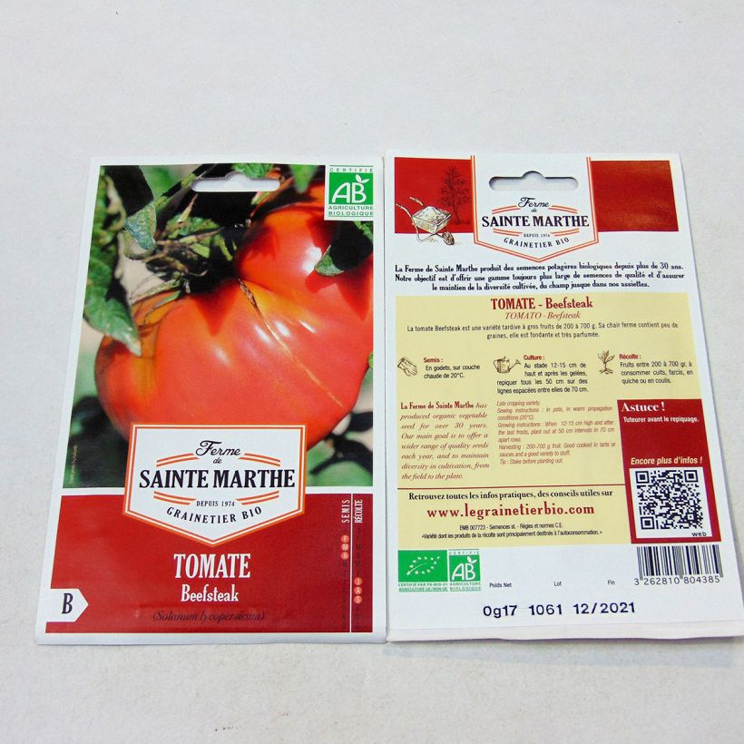 Example of Tomato Beefsteak Tomato - Ferme de Sainte Marthe seeds specimen as delivered