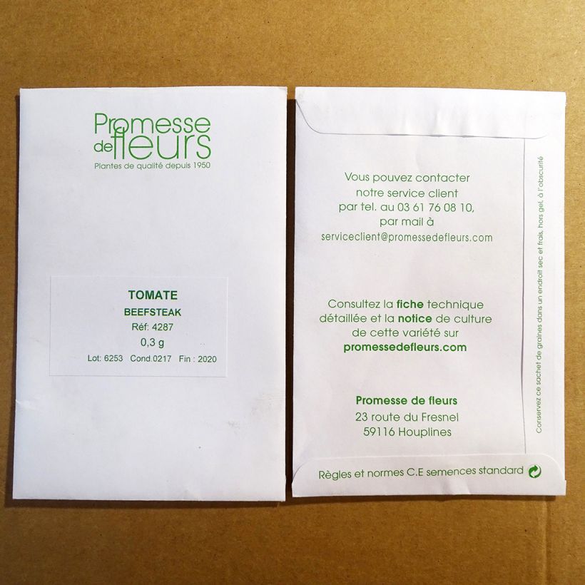 Example of Tomato Beefsteak Tomato per pack of 80 seeds (0,3g) specimen as delivered