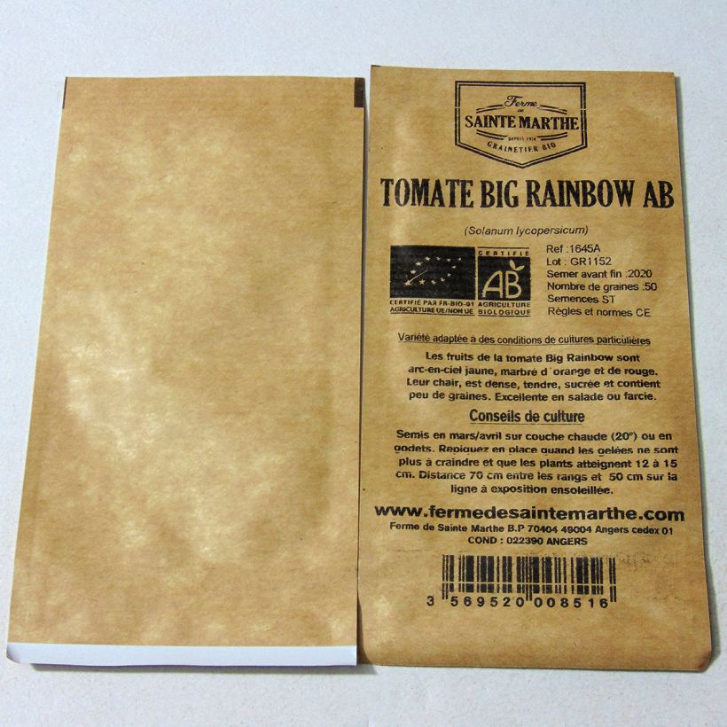 Example of Tomato Big Rainbow - Ferme de Sainte Marthe seeds per pack of 50 seeds specimen as delivered