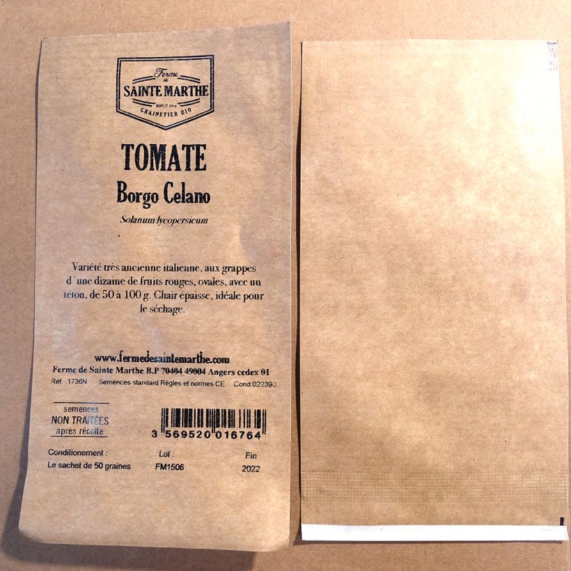 Example of Tomato Borgo Celano - Ferme de Sainte Marthe seeds per pack of 50 seeds specimen as delivered