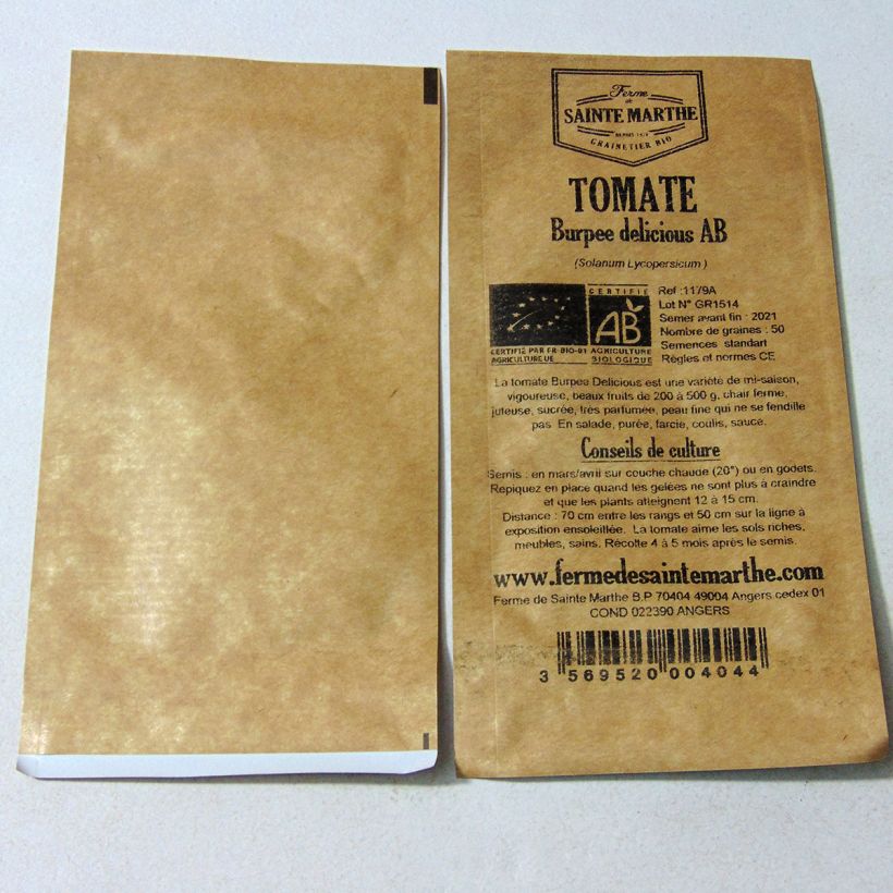Example of Tomato Burpee Delicious - Ferme de Sainte Marthe seeds per pack of 50 seeds specimen as delivered