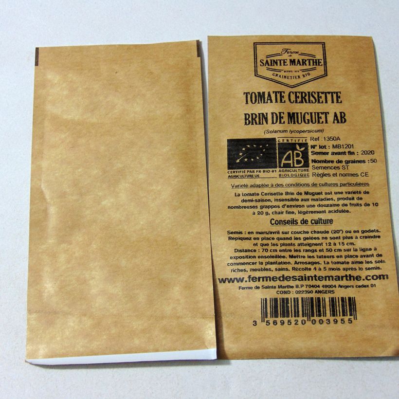 Example of Tomato Lily of the Valley - Ferme de Sainte Marthe seeds per pack of 50 seeds specimen as delivered