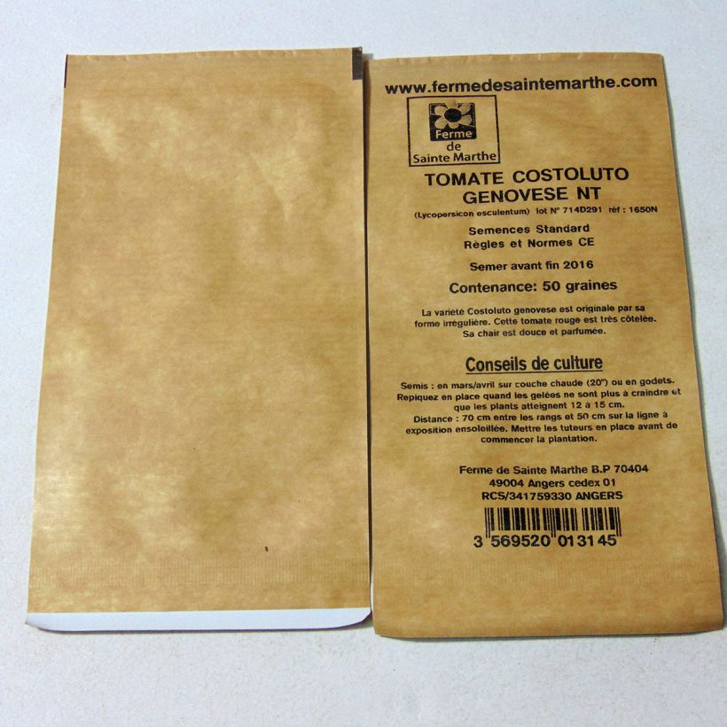 Example of Tomato Costoluto Genovese - Ferme de Sainte Marthe seeds per pack of 50 seeds specimen as delivered