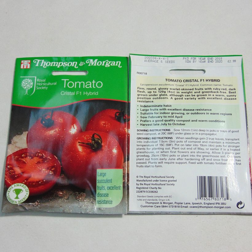 Example of Tomato Cristal specimen as delivered