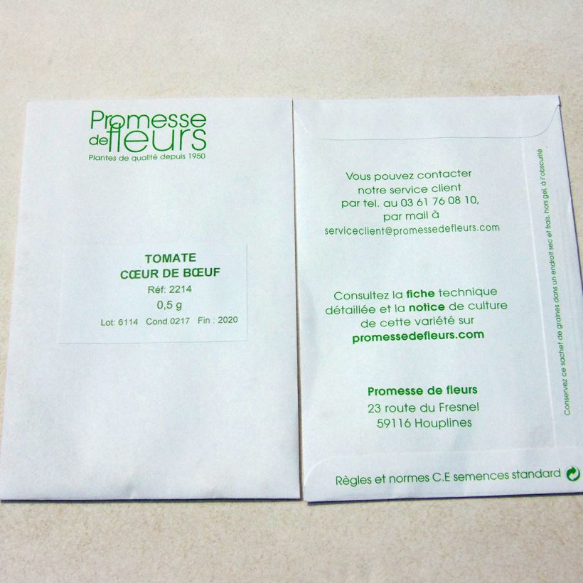 Example of Tomato Cuor di Bue per pack of 150 seeds (0,5g) specimen as delivered