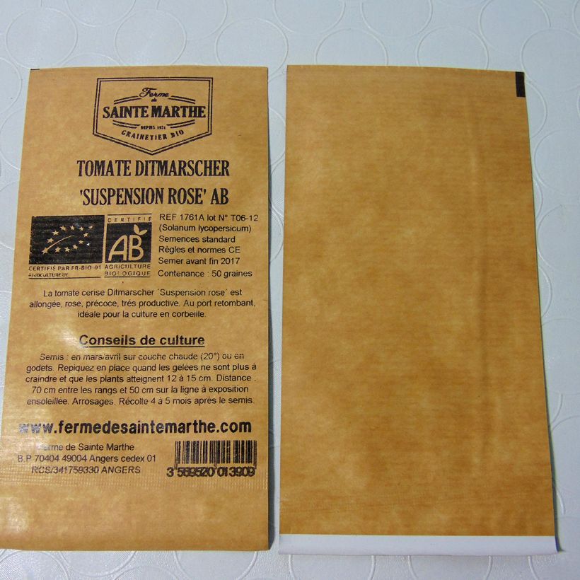 Example of Ditmarscher Suspension Rose Tomato - Ferme de Sainte Marthe seeds per pack of 50 seeds specimen as delivered