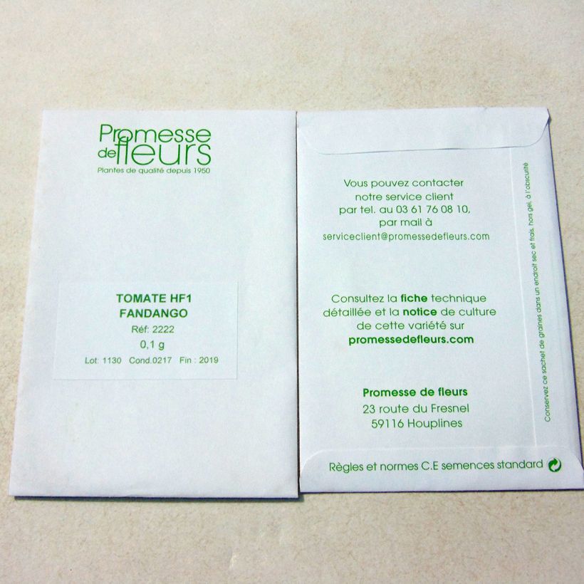 Example of Fandango F1 Tomato per pack of 25 seeds (0,1g) specimen as delivered