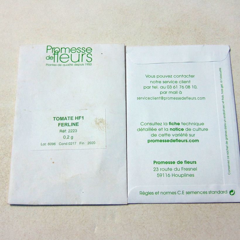 Example of Ferline F1 Tomato per pack of 12 seeds (0,2g) specimen as delivered