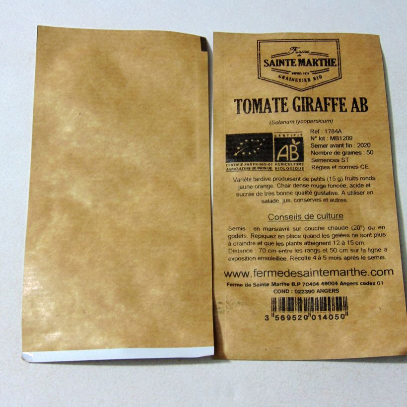 Example of Tomato Giraffe - Ferme de Sainte Marthe seeds per pack of 50 seeds specimen as delivered