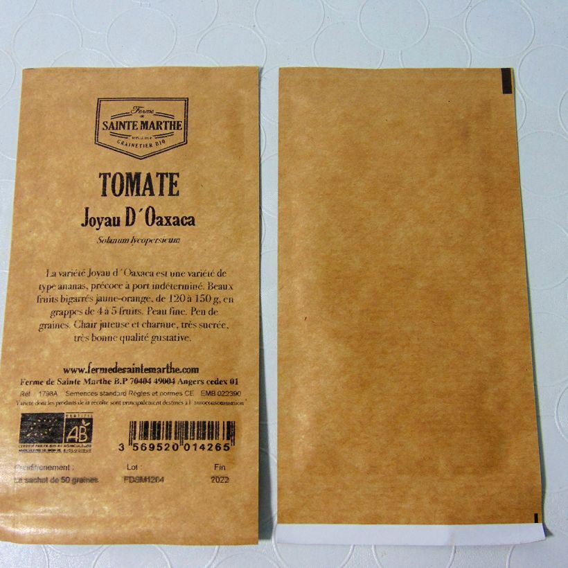 Example of Oaxacan Jewel Organic Tomato - Ferme de Sainte Marthe seeds per pack of 50 seeds specimen as delivered