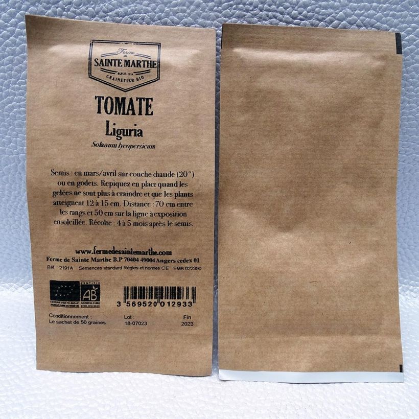 Example of Liguria Untreated Tomato - Ferme de Sainte Marthe seeds specimen as delivered