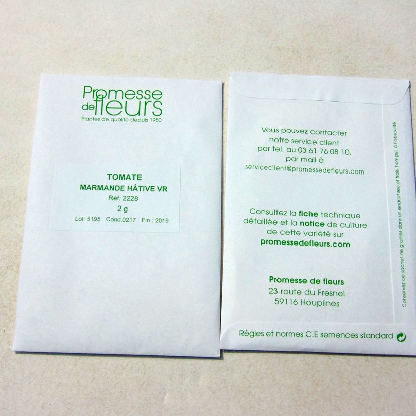 Example of Tomato Marmande per pack of 600 seeds (2g) specimen as delivered