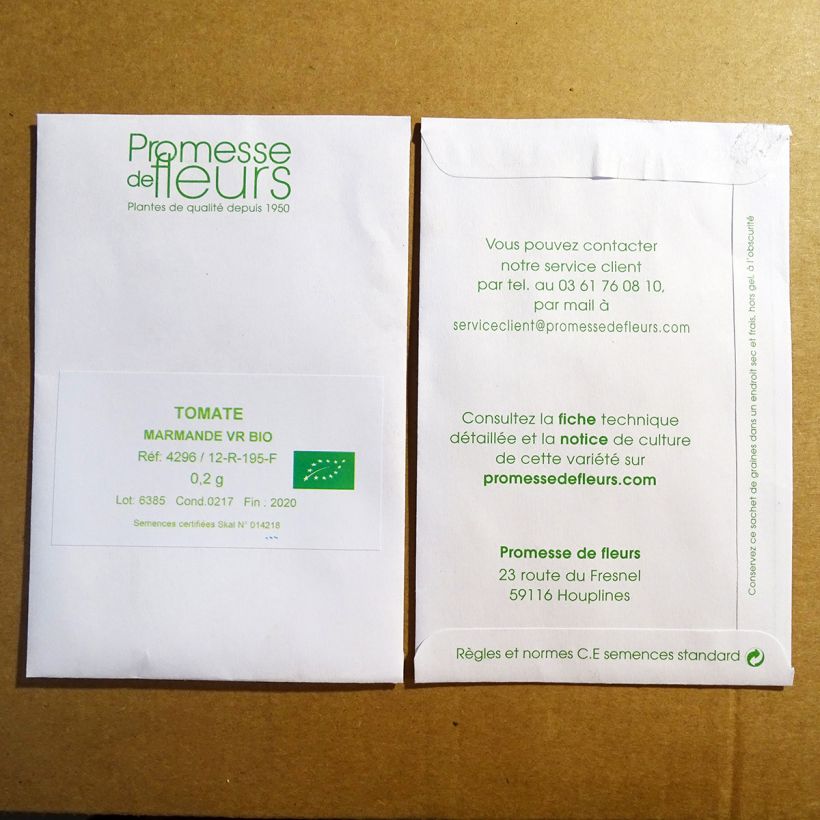 Example of Marmande Organic Tomato per pack of 50 seeds (0,2g) specimen as delivered