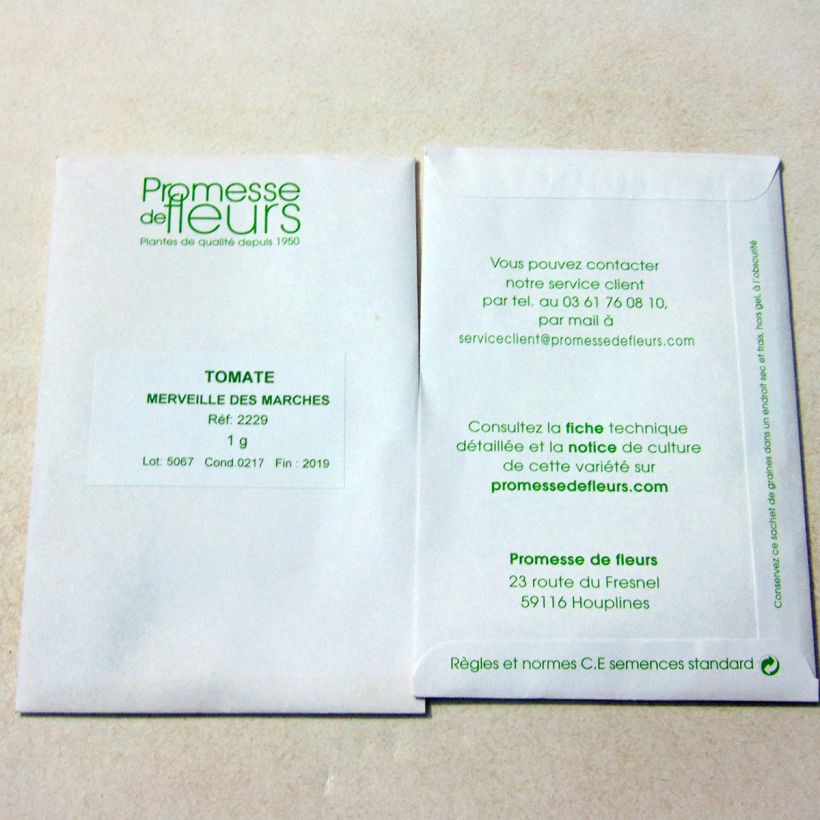 Example of Tomato Merveille des Marchés per pack of 300 seeds (1g) specimen as delivered