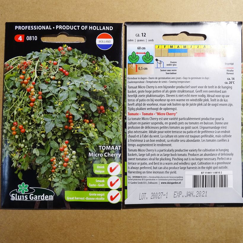 Example of Micro Cherry Tomato per pack of 12 seeds specimen as delivered