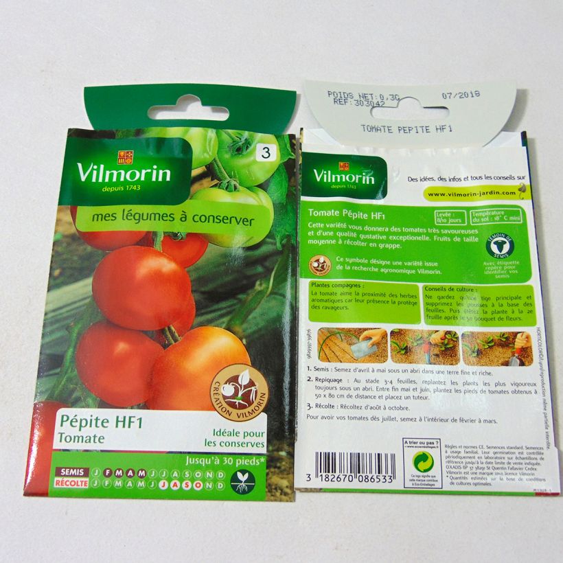 Example of Pépite F1 Tomato - Vilmorin seeds per pack of 90 seeds (0.3g) specimen as delivered