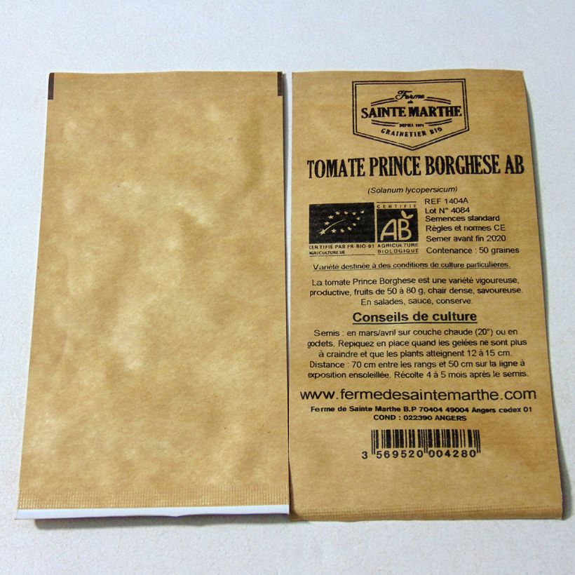 Example of Principe Borghese Organic Tomato - Ferme de Sainte Marthe seeds per pack of 50 seeds specimen as delivered