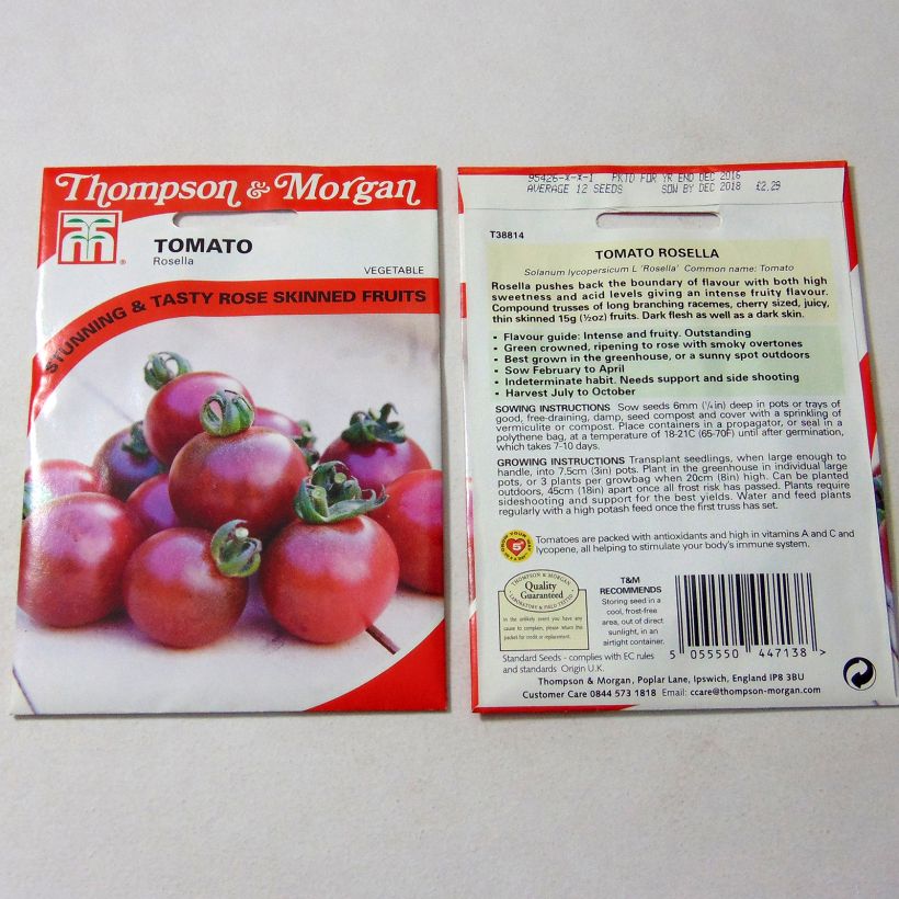 Example of Tomato Rosella per pack of 12 seeds specimen as delivered