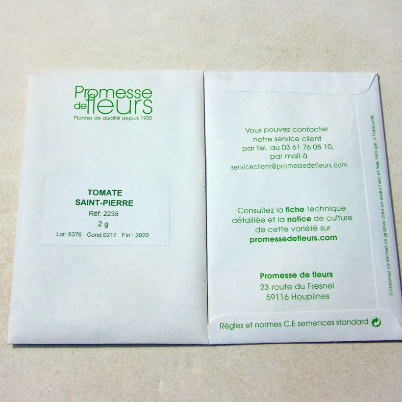 Example of Tomato Saint Pierre per pack of 700 seeds (2g) specimen as delivered