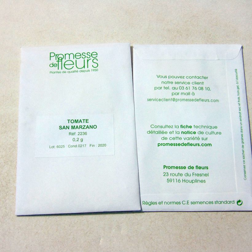 Example of Tomato San Marzano per pack of 75 seeds (0,2g) specimen as delivered