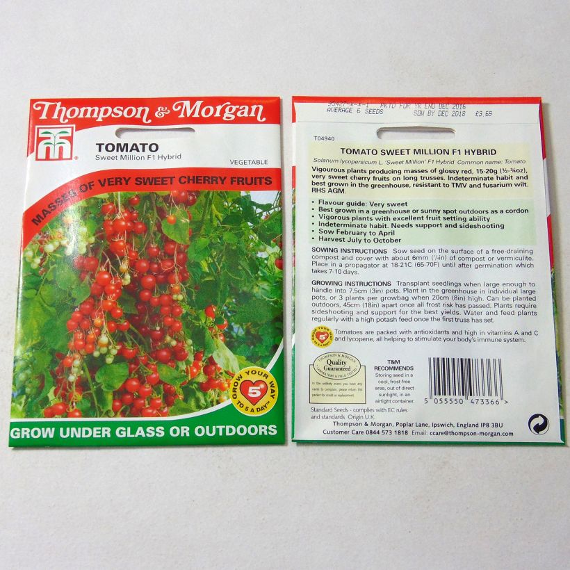 Example of Sweet Million F1 Tomato - Cherry Tomato per pack of 6 seeds specimen as delivered