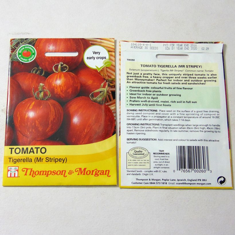 Example of Tomato Tigerella specimen as delivered