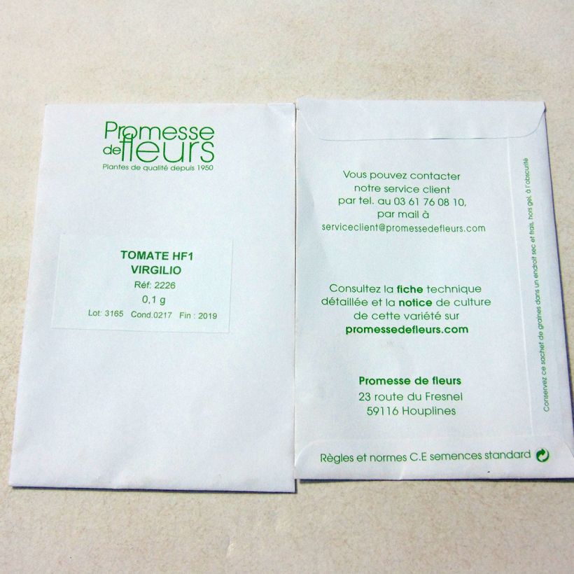 Example of Tomato Virgilio F1 per pack of 30 seeds (0.1g) specimen as delivered