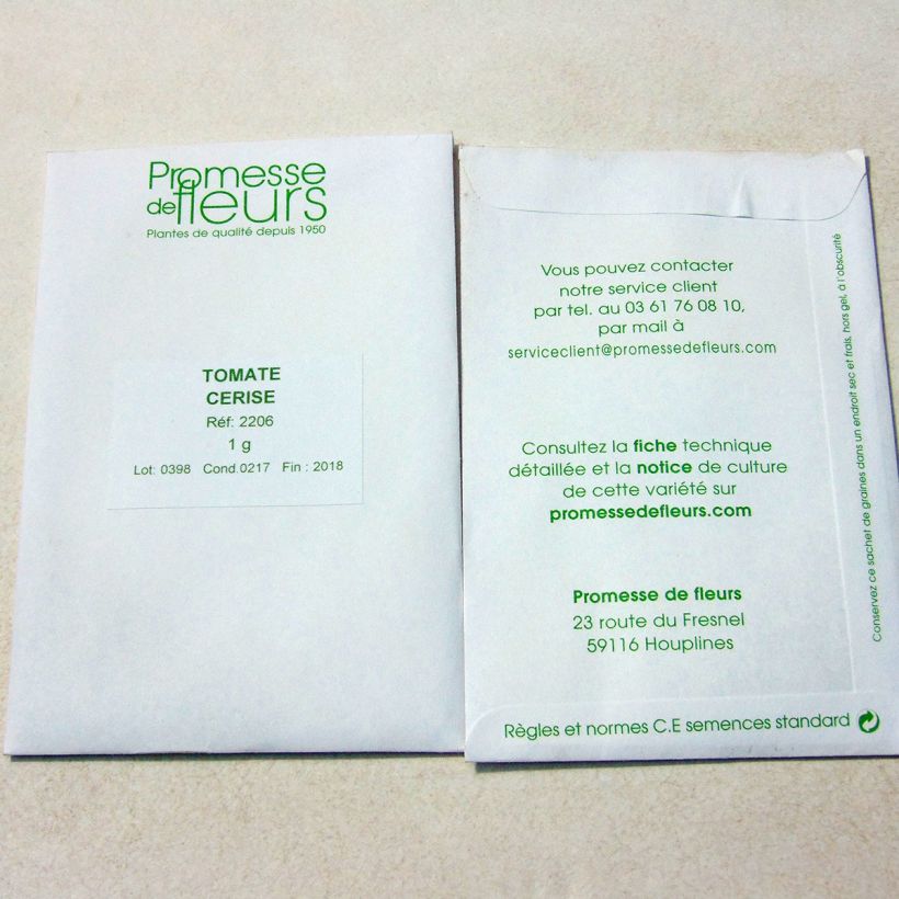 Example of Cherry tomato per pack of 500 seeds (1g) specimen as delivered