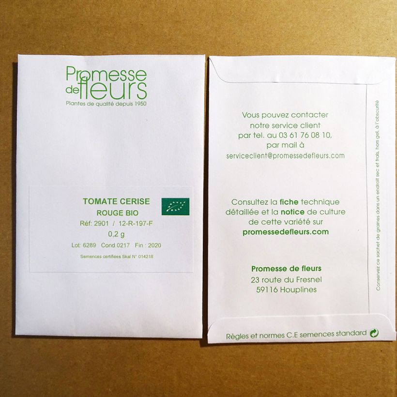 Example of Organic Cherry Tomato per pack of 100 seeds (0,2g) specimen as delivered