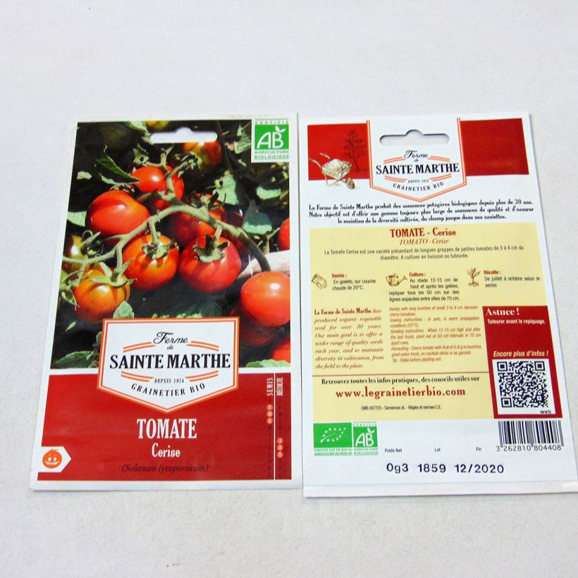 Example of Cherry Tomato - Ferme de Sainte Marthe seeds per pack of 50 seeds specimen as delivered