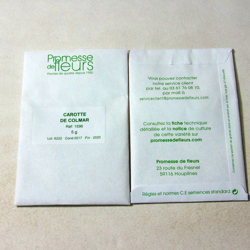 Example of Carrot Colmar à Coeur Rouge - Daucus carota per pack of 3600 seeds (5g) specimen as delivered