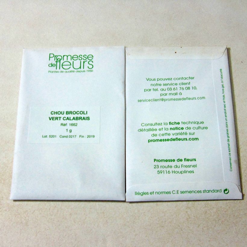 Example of Broccoli Calabrese Green - Brassica oleracea italica per pack of 200 seeds (1g) specimen as delivered