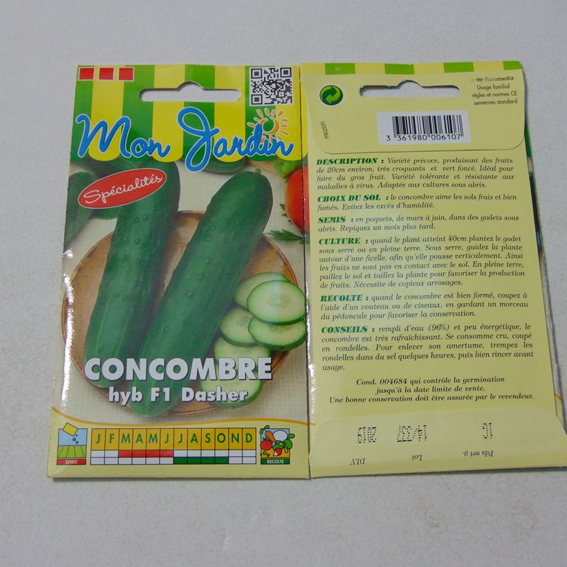 Example of Cucumber Dasher F1 - Cucumis sativus per pack of 35 seeds (1g) specimen as delivered