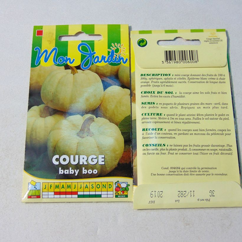 Example of Squash Baby Boo - Curcubita pepo per pack of 20 seeds (2g) specimen as delivered