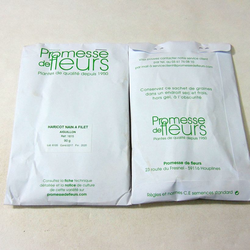 Example of Common bean Aiguillon per pack of 220 seeds (90g) specimen as delivered