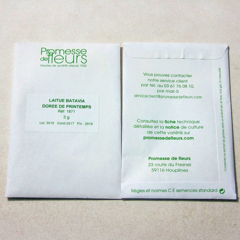 Example of Batavia Lettuce Dorée de Printemps - Lactuca sativa per pack of 2500 seeds (3g) specimen as delivered