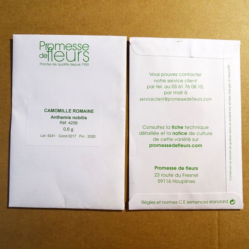 Example of Anthemis nobilis  per pack of 3500 seeds (0,6g) specimen as delivered