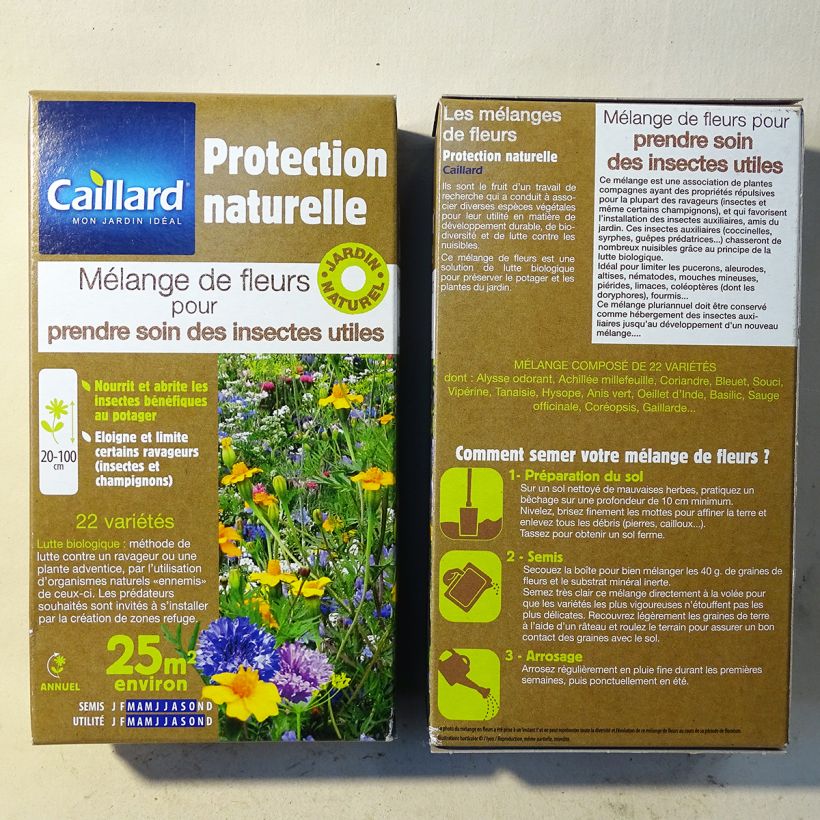 Example of Flower mix for beneficial insects per 40 g seed pack specimen as delivered
