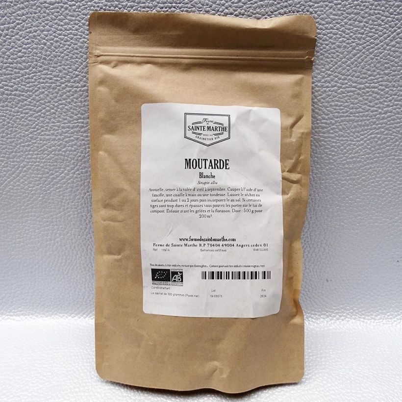 Example of White Mustard - Organic Green Manure - Ferme de Sainte Marthe Seeds per 150 g seed pack specimen as delivered