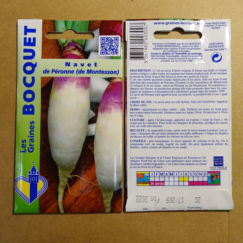 Example of Turnip De Péronne per pack of 800 seeds (2g) specimen as delivered