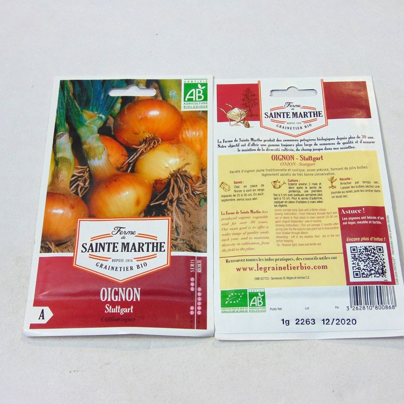 Example of Onion Stuttgarter Rieser - Ferme de Sainte Marthe Seeds per pack of 250 seeds (1g) specimen as delivered