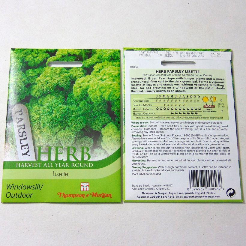 Example of Petroselinum crispum Lisette per pack of 750 seeds specimen as delivered