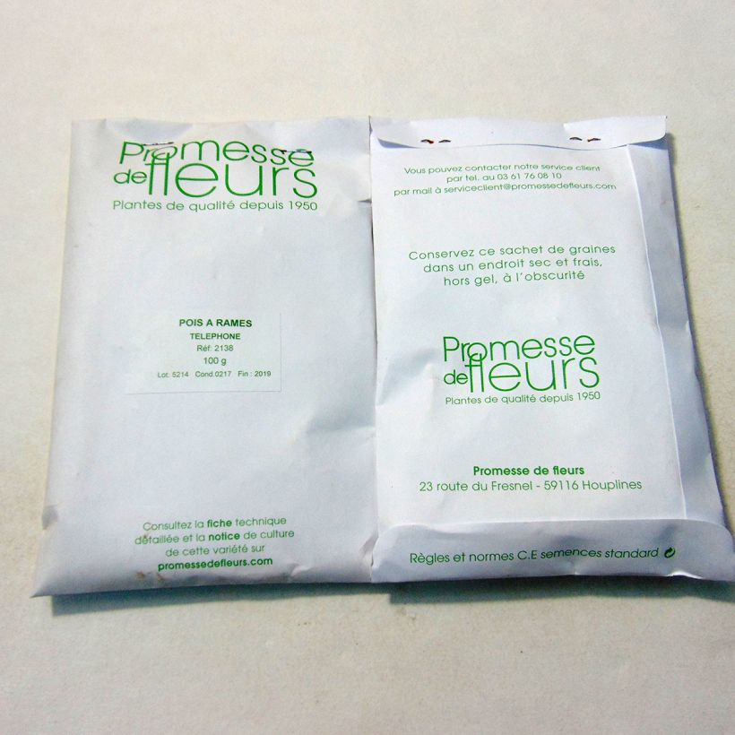 Example of Telephone Pea per pack of 250-350 seeds (100g) specimen as delivered