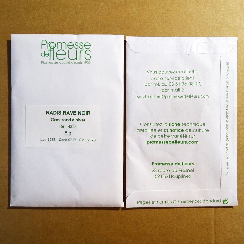 Example of Radish Round Black Spanish per pack of 1000 seeds (10g) specimen as delivered