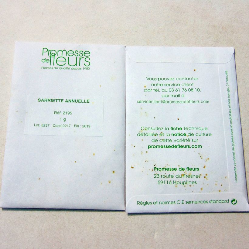 Example of Satureja hortensis - Annual Savory per pack of 1200 seeds (1g) specimen as delivered