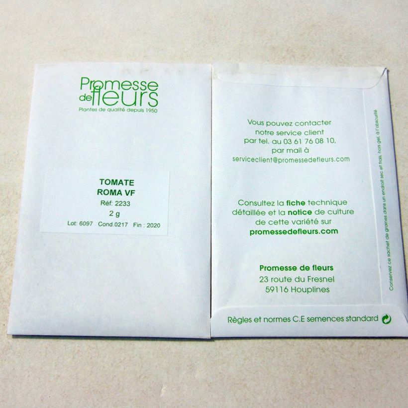 Example of Roma VF Tomato - Paste tomato per pack of 650 seeds (2g) specimen as delivered