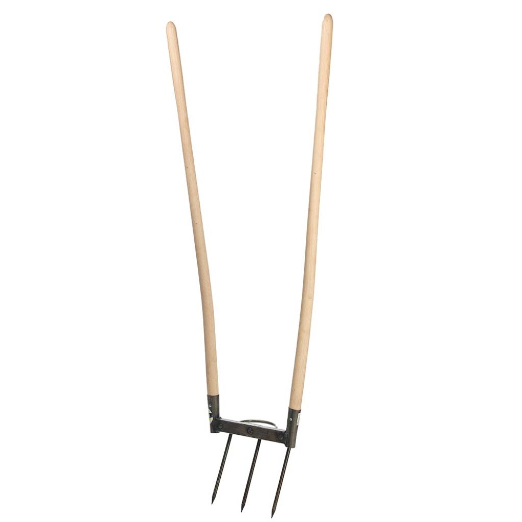 Three-pronged traditional forged biofork by De Pypere