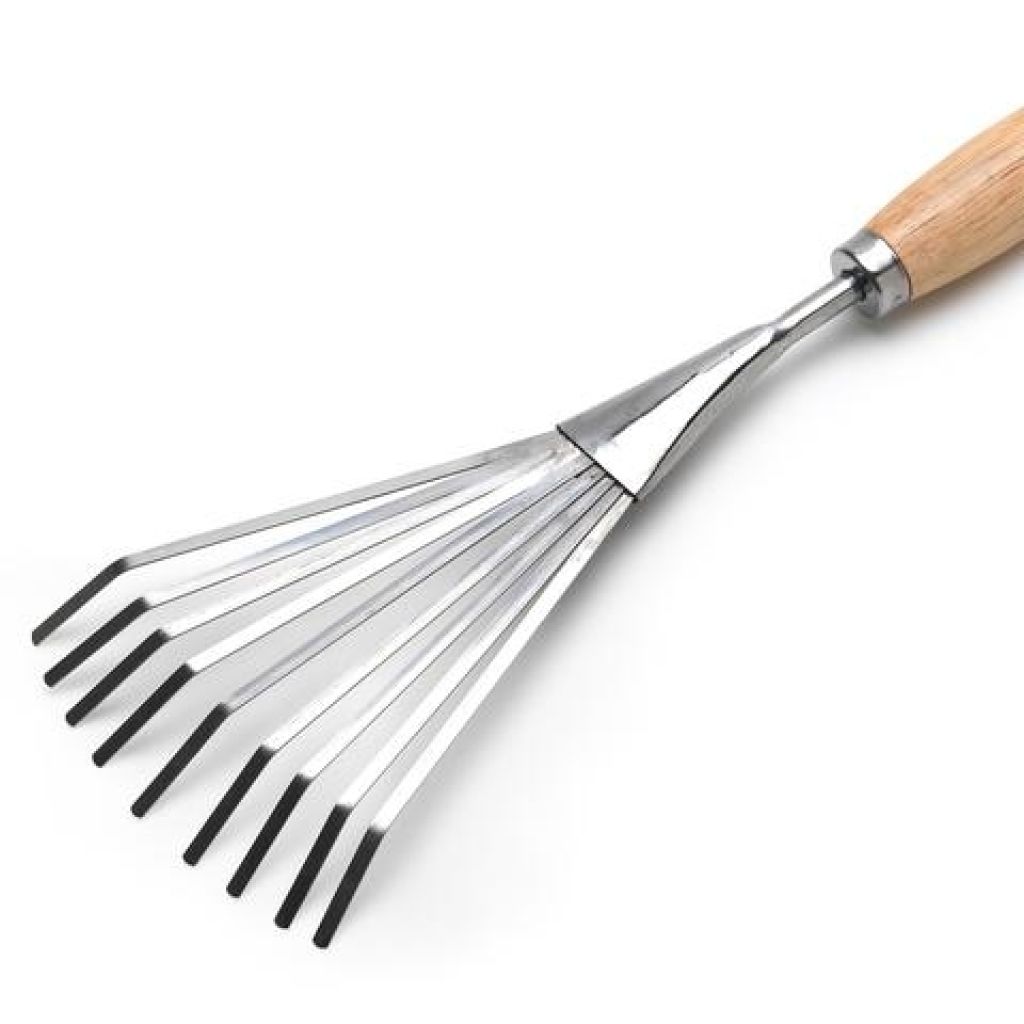 Narrow flat wire flower rake with 9 tines - Burgon & Ball - RHS Range